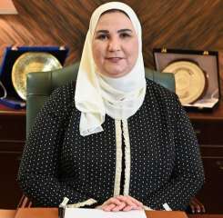 وزيرة التضامن تزور مصابي حريق دار أيتام منطقة الطالبية بمستشفى الهرم